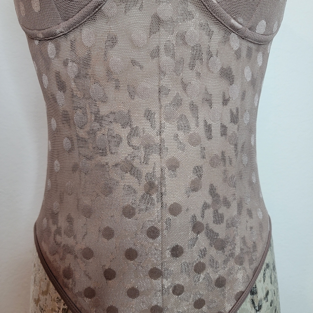 PINK Victoria's Secret Polka Dots Mesh Sheer Bodysuit. - Picture 10 of 15